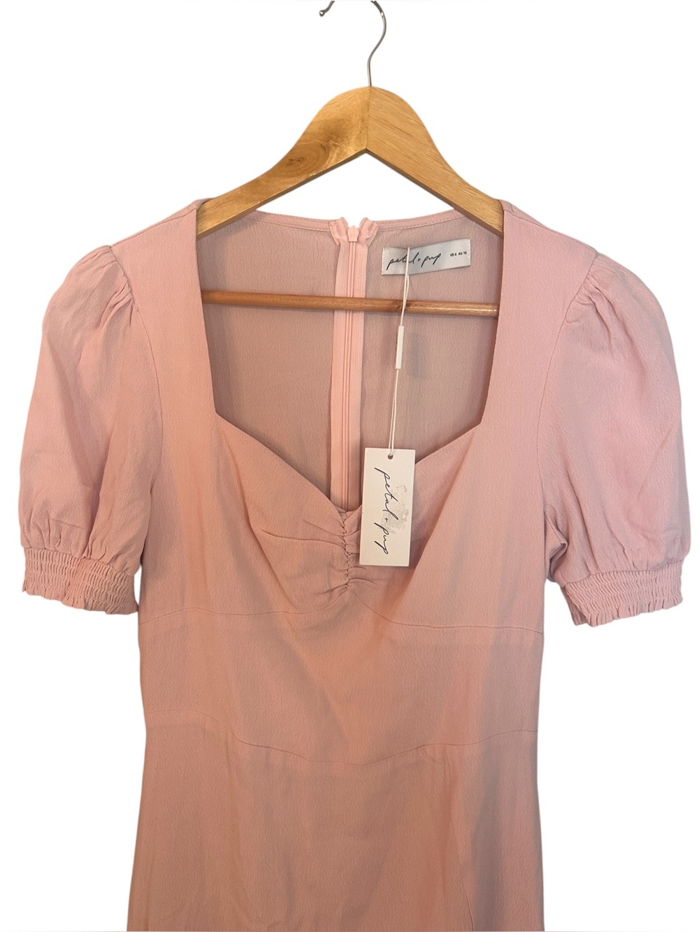 NWT Petal & Pup Womens Franklin Sweetheart Slit Midi dress Size 6 Light Pink - Picture 4 of 8